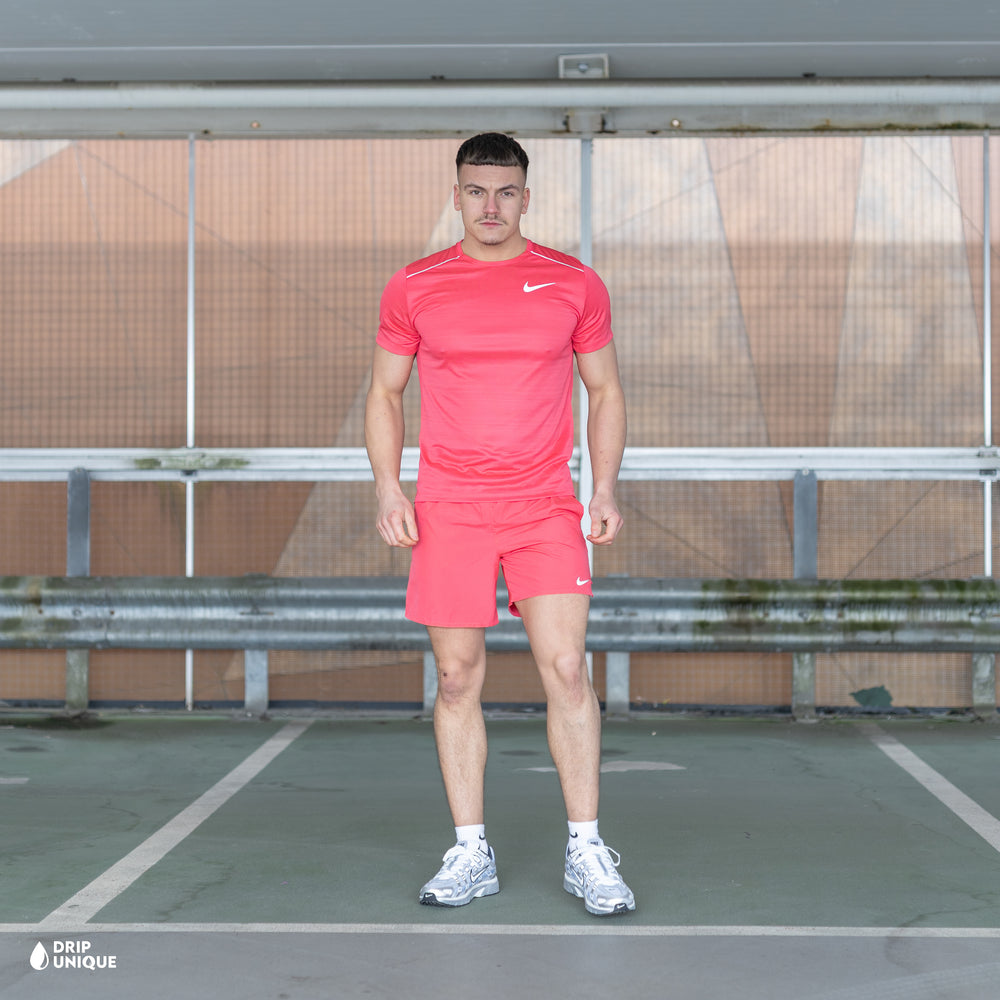 Nike Miler T-Shirt Aster Pink & Aster Pink Challenger Shorts Set, nike set, dripuniqueuk