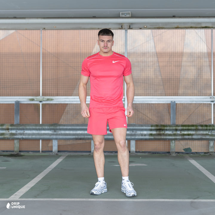 Nike Miler T-Shirt Aster Pink & Aster Pink Challenger Shorts Set, nike set, dripuniqueuk