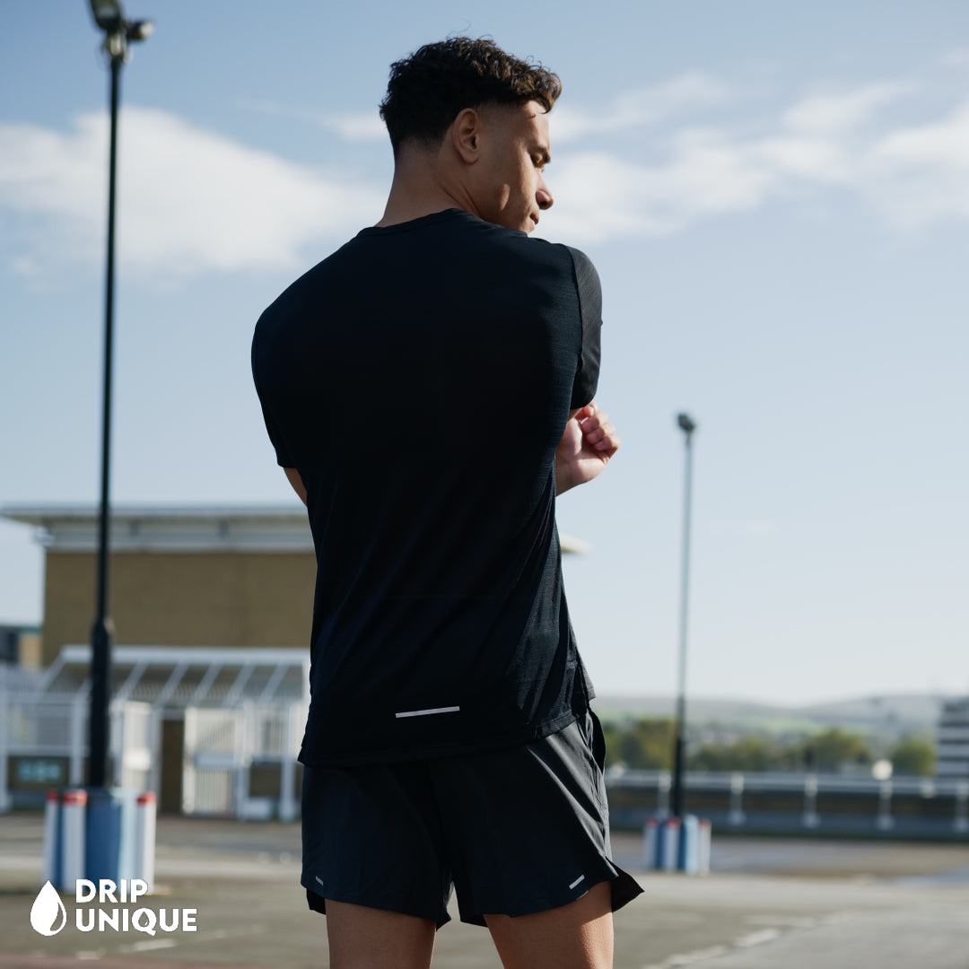 Nike Miler T-Shirt Black & Black Flex Stride Shorts Set, Nike Miler Set, Set Nike, dripuniqueuk