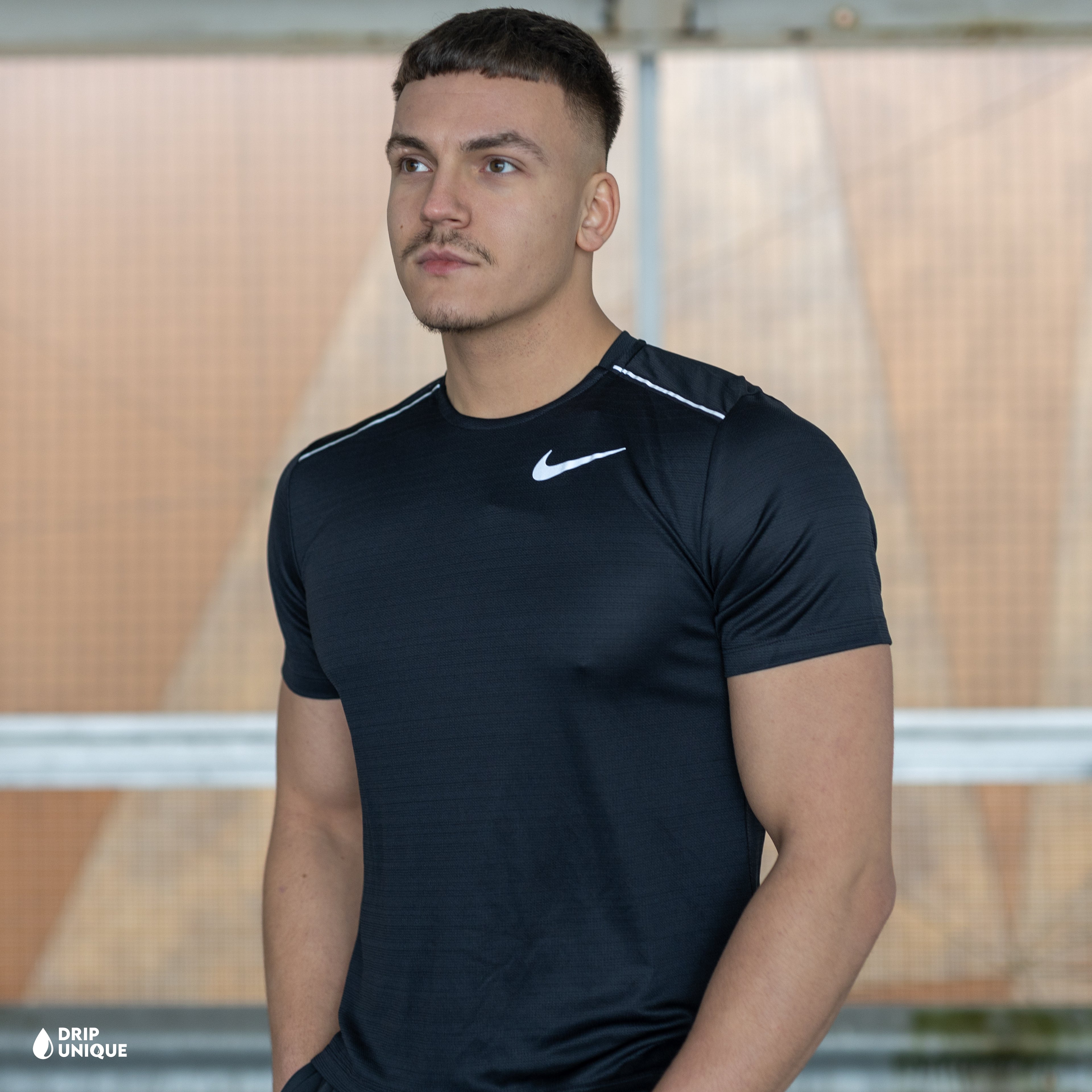 black nike miler t shirt