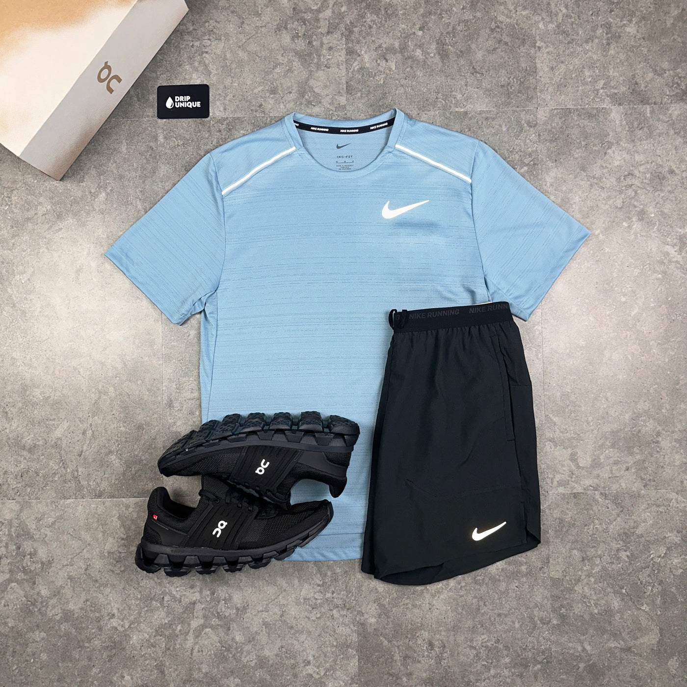 Nike Miler T Shirt Blue Gaze dripuniqueuk