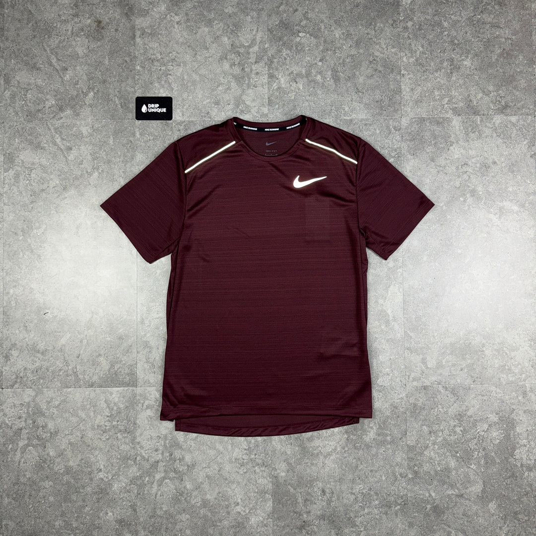 Nike Miler T-Shirt Burgundy Crush, dripuniqueuk