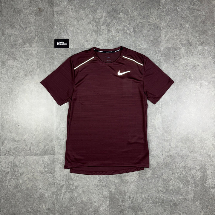 Nike Miler T-Shirt Burgundy Crush, dripuniqueuk