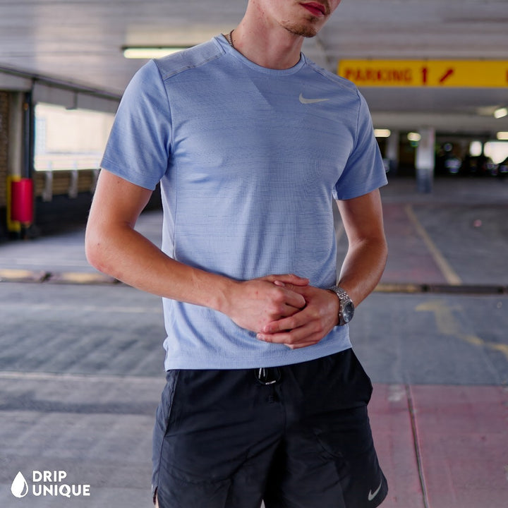 Nike Miler T-Shirt Cobalt Bliss & Black Flex Stride Shorts Set, Nike Sets, Nike Miler T Shirt, dripuniqueuk
