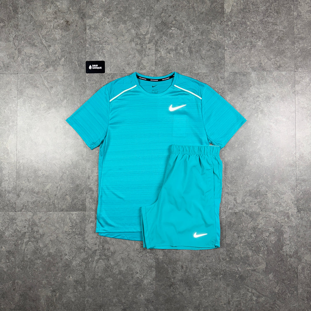 Nike Miler T-Shirt Dusty Cactus & Dusty Cactus Challenger Shorts Set,  nike set, dripuniqueuk