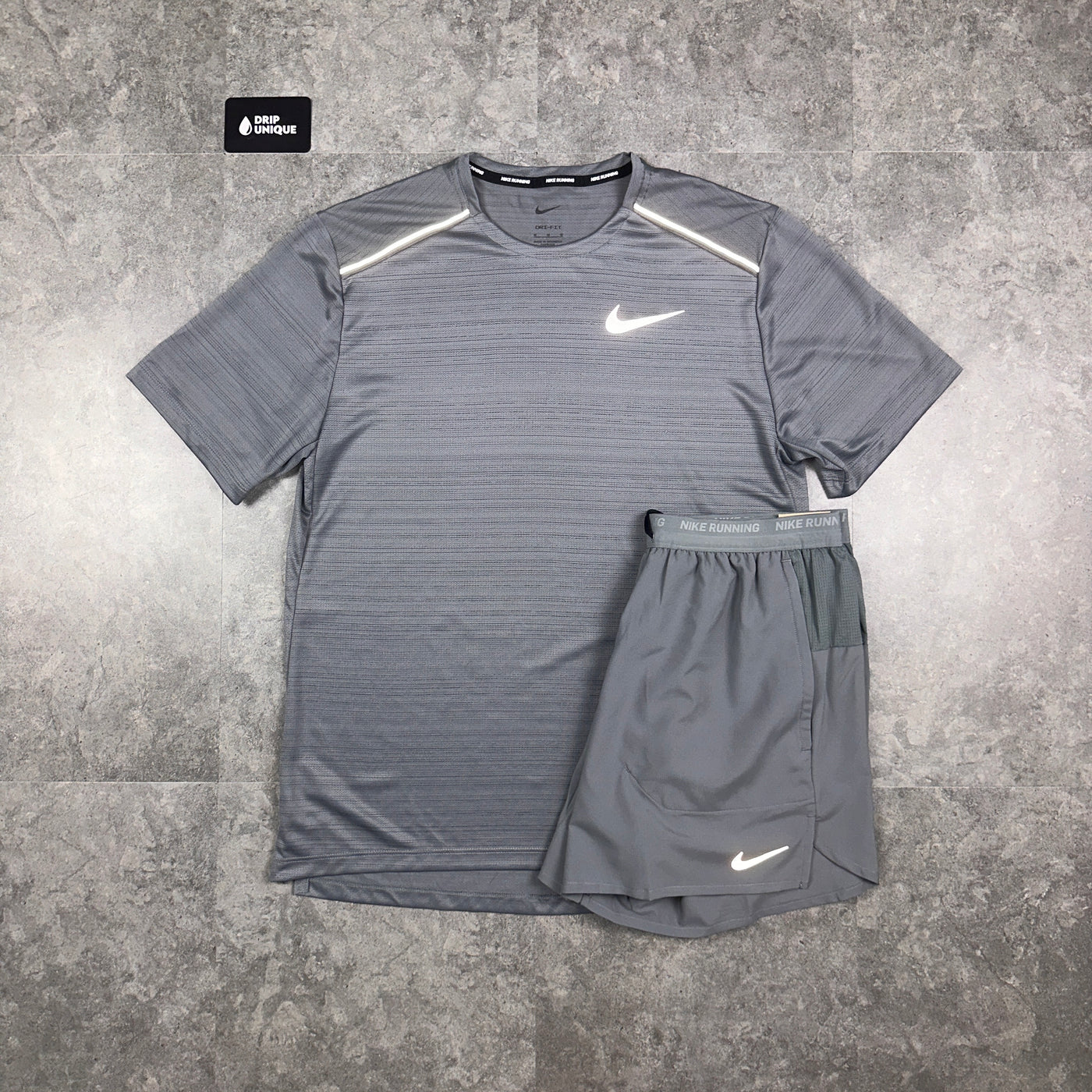 Nike grey shorts and crop top set top