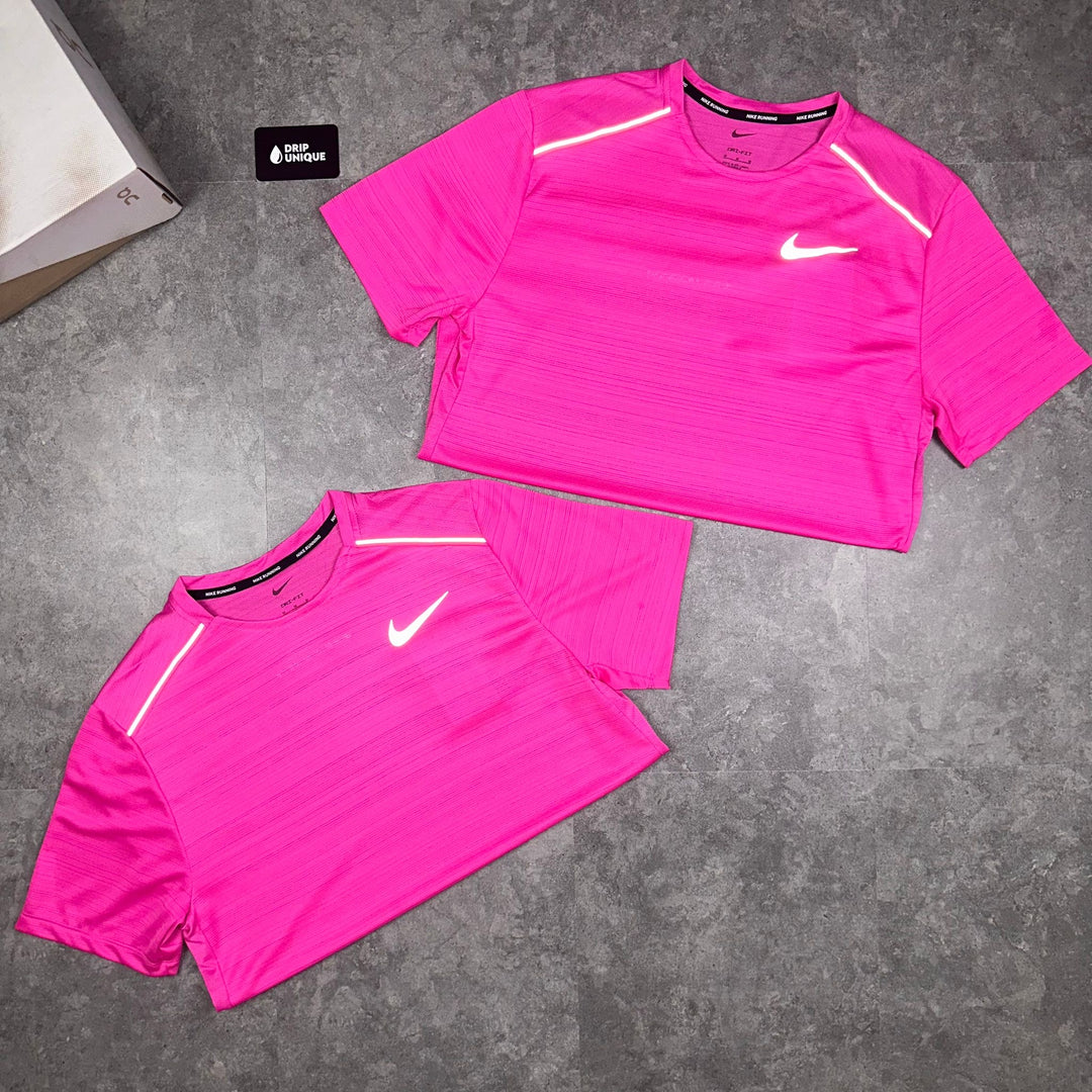 Hot pink and black nike shirt top