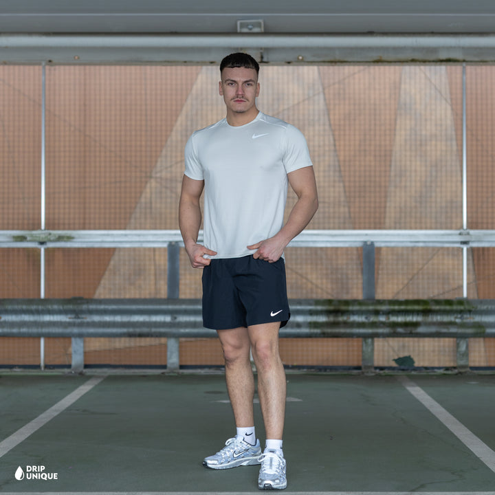 Nike Miler T-Shirt Light Bone & Black Challenger Shorts Set, nike set, dripuniqueuk