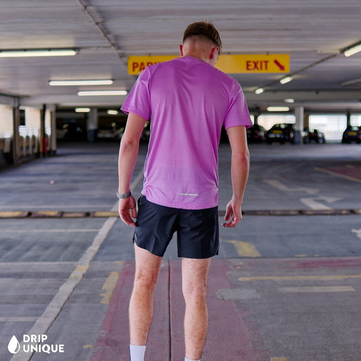 Nike Miler T-Shirt Lilac & Black Flex Stride Shorts Set, Nike Sets, Nike Miler Set, dripuniqueuk