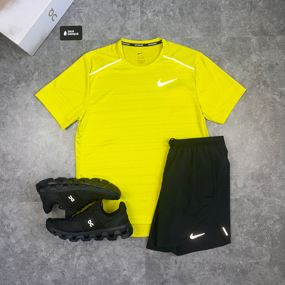 Nike Miler T-Shirt Lime Green, Nike Miler Top, dripuniqueuk