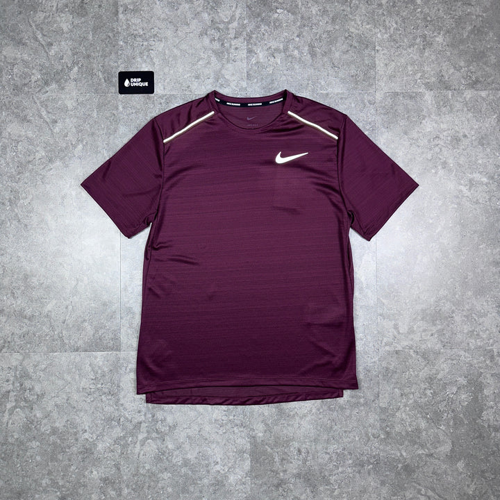 Nike Miler T-Shirt Midnight Maroon, Nike Miler T Shirt, dripuniqueuk