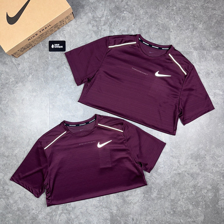 Nike Miler T-Shirt Midnight Maroon, Nike Miler Top, dripuniqueuk