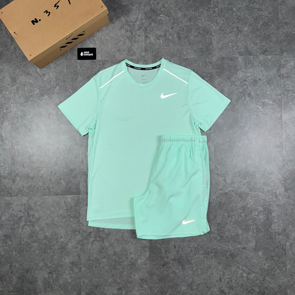 Nike Miler T-Shirt Mint Foam & Mint Foam Challenger Shorts Set, Nike Sets, dripuniqueuk