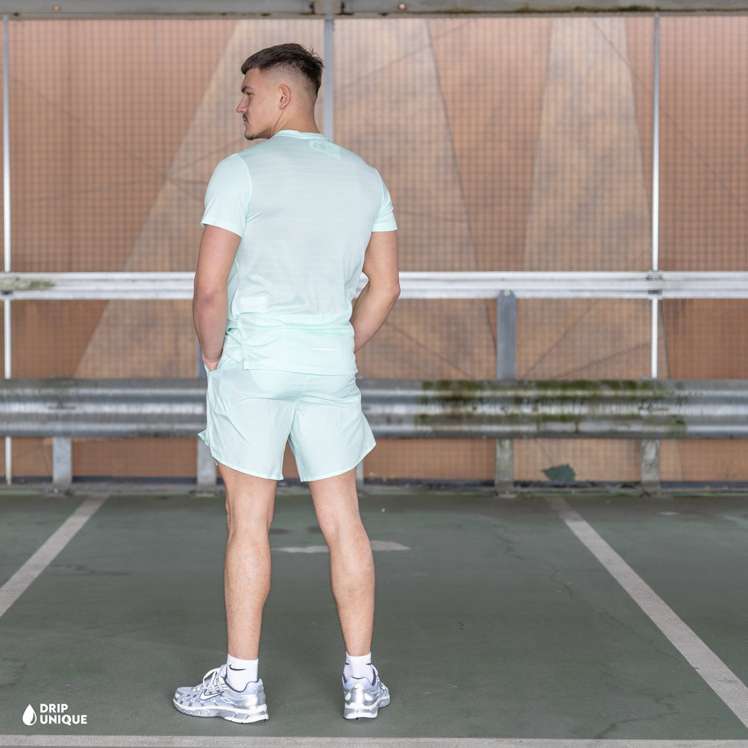 Nike Miler T-Shirt Mint Foam & Mint Foam Challenger Shorts Set, nike miler set, dripuniqueuk