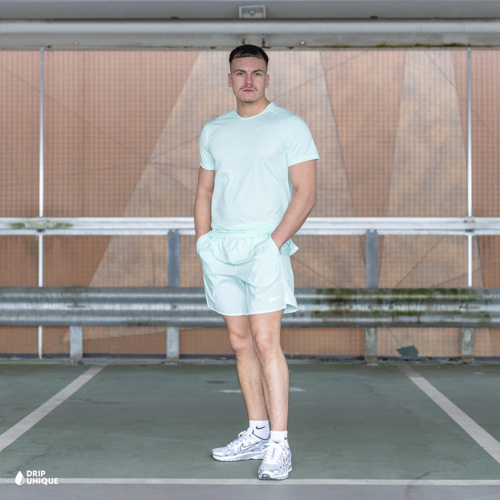 Nike Miler T-Shirt Mint Foam & Mint Foam Challenger Shorts Set, nike set, dripuniqueuk