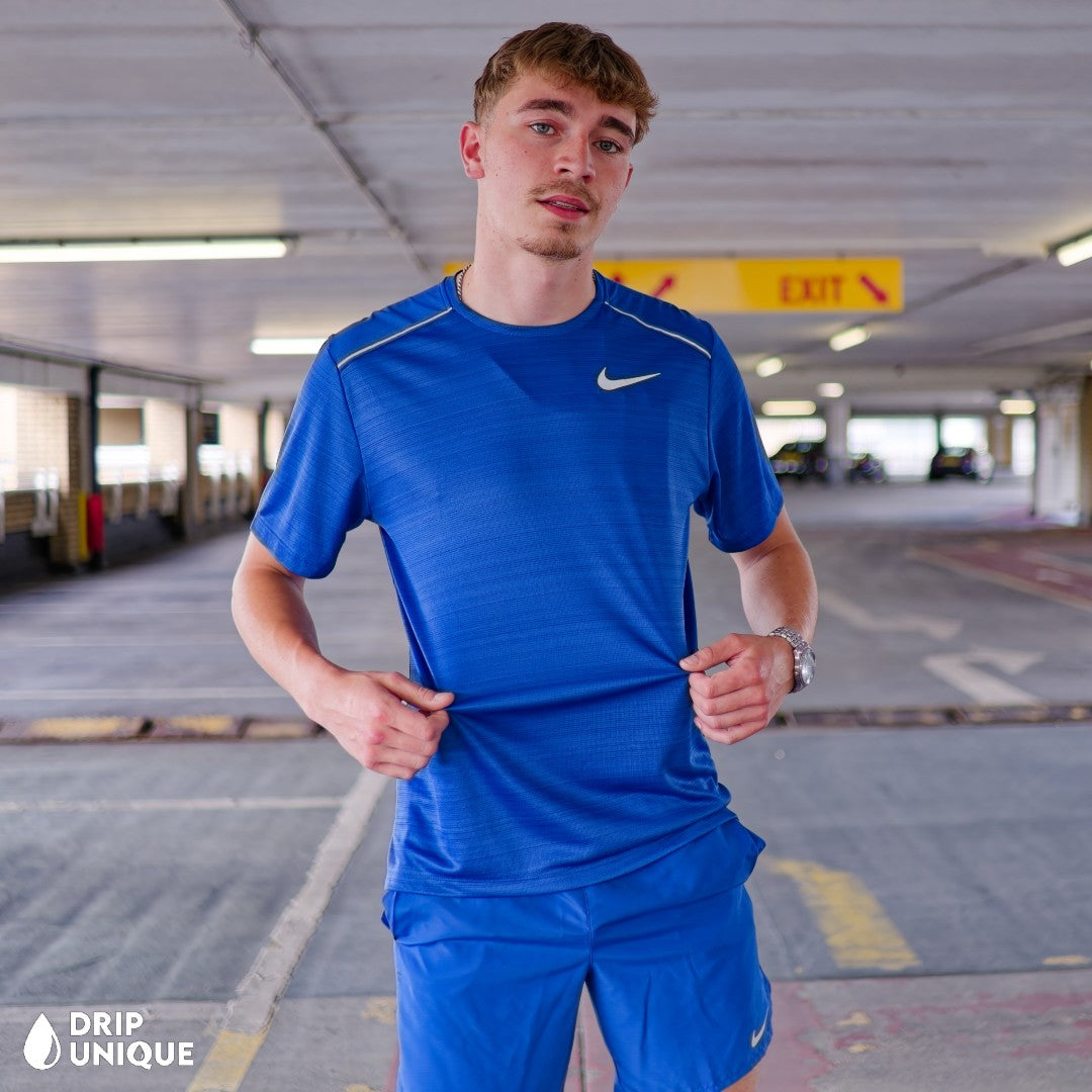 Nike Miler T-Shirt Royal Blue Royal Blue Challenger Shorts Set