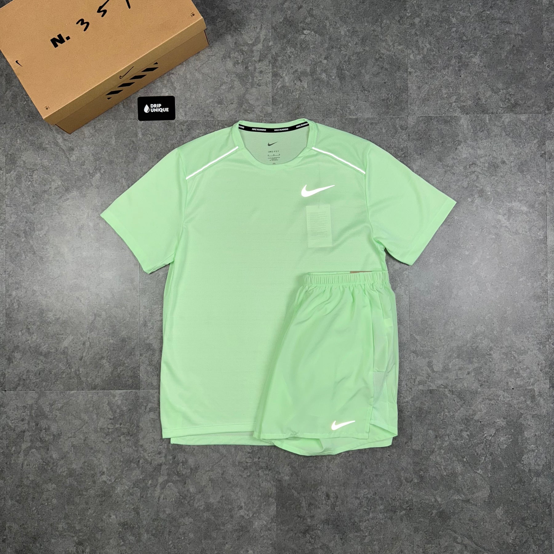 nike miler green t shirt