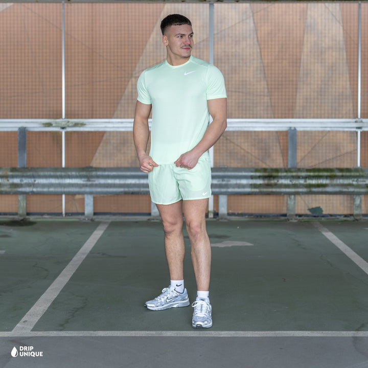 Nike Miler T-Shirt Vapour Green & Vapour Green Challenger Shorts Set, nike miller set, dripuniqueuk