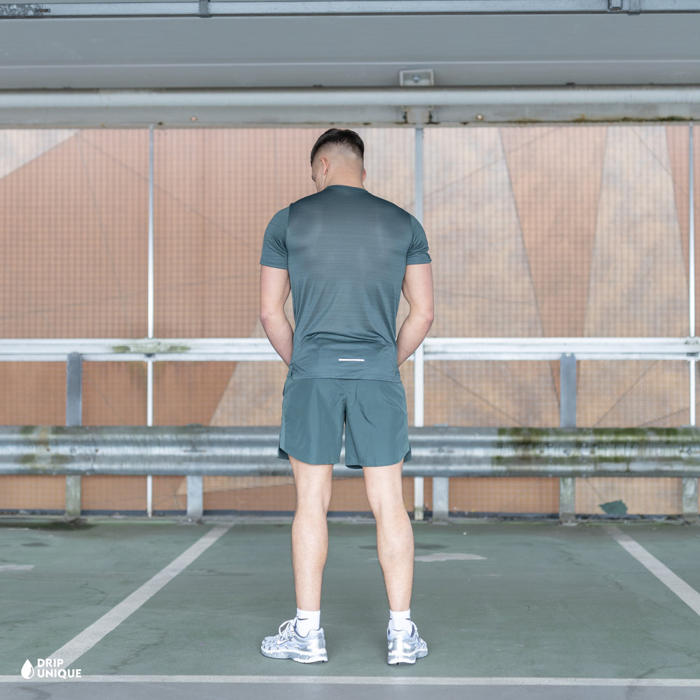 Nike Miler T-Shirt Vintage Green & Vintage Green Challenger Shorts Set, nike set, dripuniqueuk