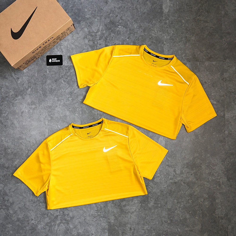 Nike Miler T-Shirt Yellow, Nike Miler Top, dripuniqueuk