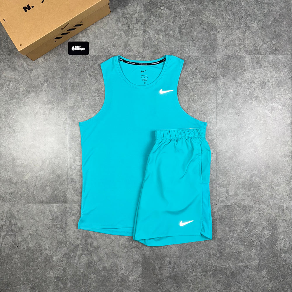 Nike Miler Vest Dusty Cactus & Dusty Cactus Challenger Shorts Set, Nike Sets for men, dripuniqueuk