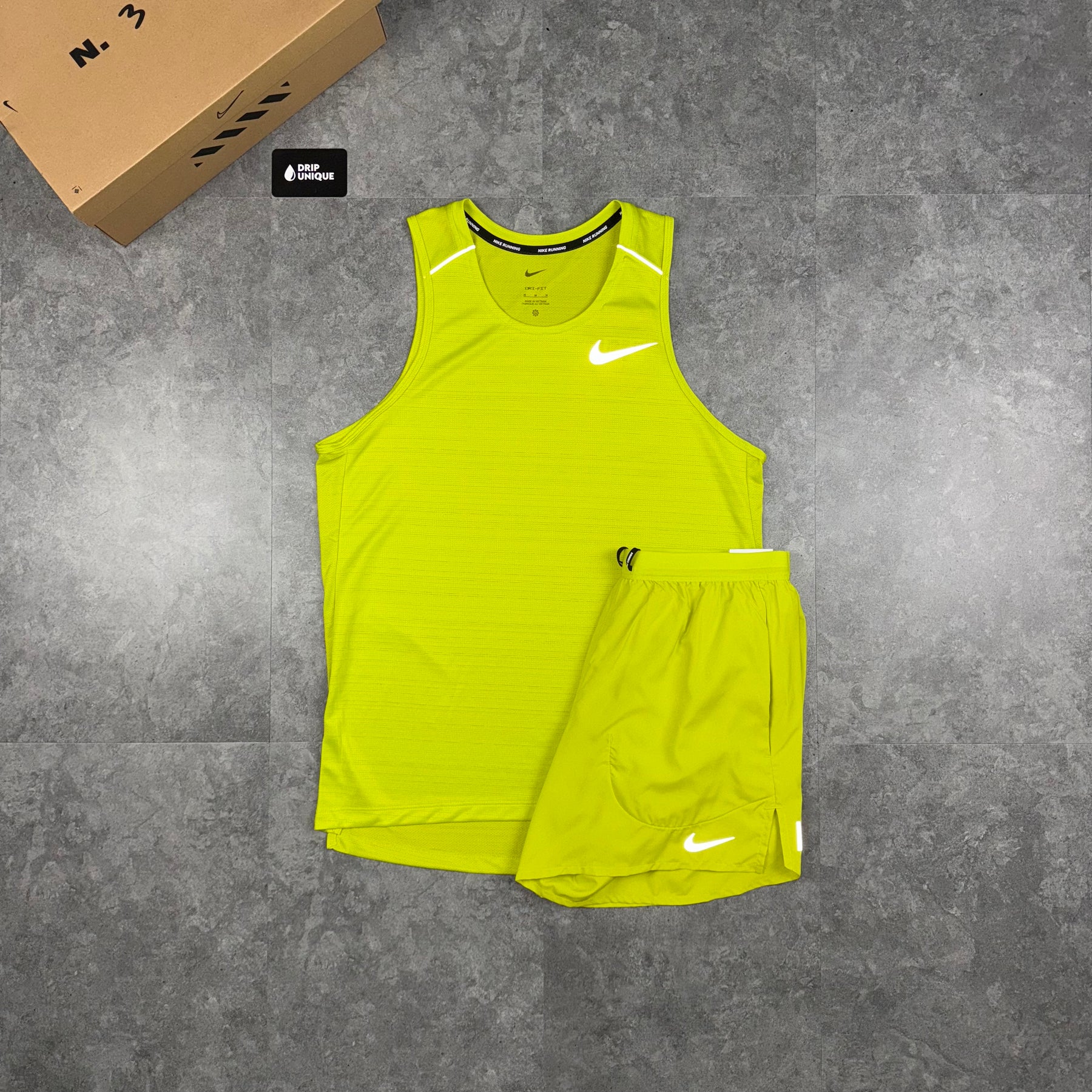 Nike Miler Vest Lime Green Green Flex Stride Shorts Set Dripuniqueuk nike-miler-vest-lime-green-green-flex-stride-shorts-set-dripuniqueuk