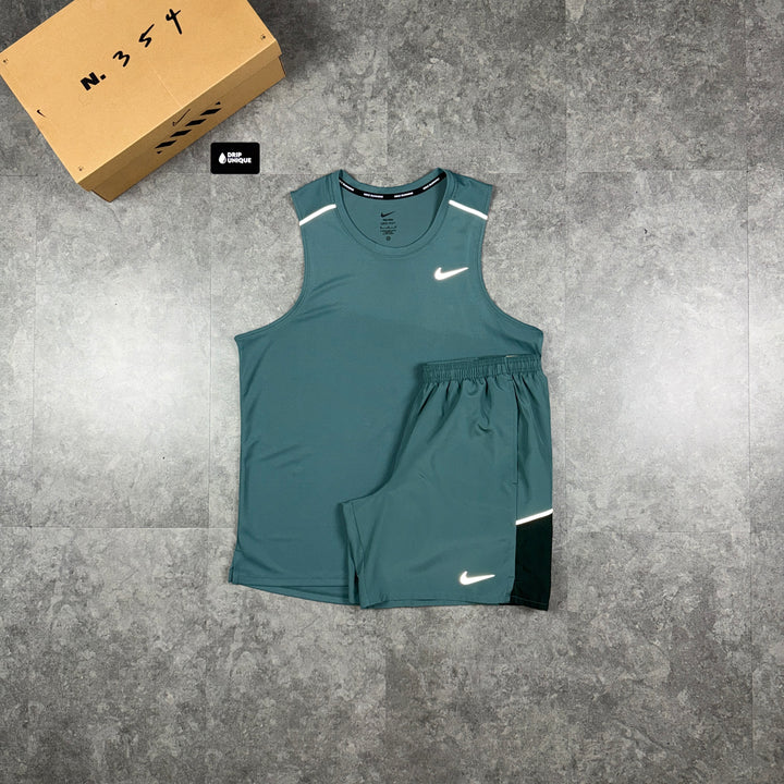 Nike Miler Vest Mineral Slate & Mineral Challenger Shorts Set, nike vest set, dripuniqueuk