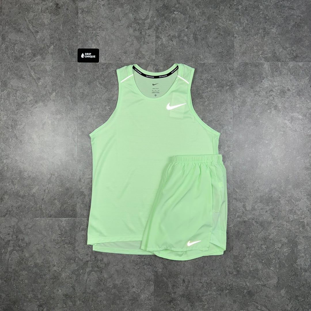 Nike Miler Vest Vapour Green & Vapour Green Challenger Shorts Set, Nike Sets, dripuniqueuk