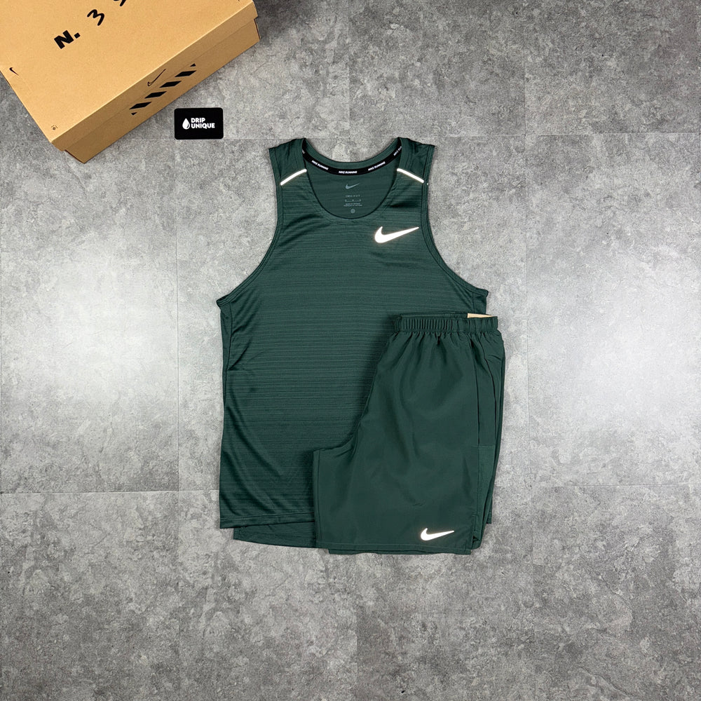 Nike Miler Vest Vintage Green & Vintage Green Challenger Shorts Set, Nike Sets, dripuniqueuk