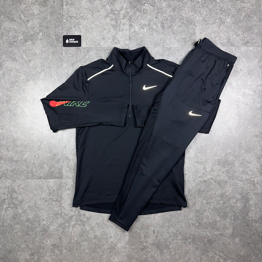 Nike NK Element 1 4 Zip Black Black Phenom Pants Set