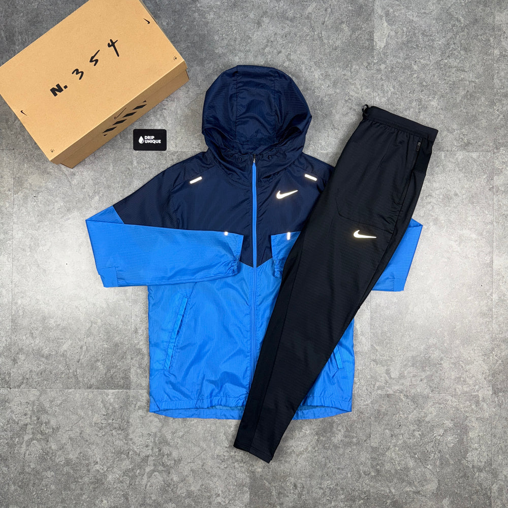 Nike NK Windrunner Jacket Royal Blue & Black Nike Phenom Pants Set, Nike Windrunner Set, dripuniqueuk