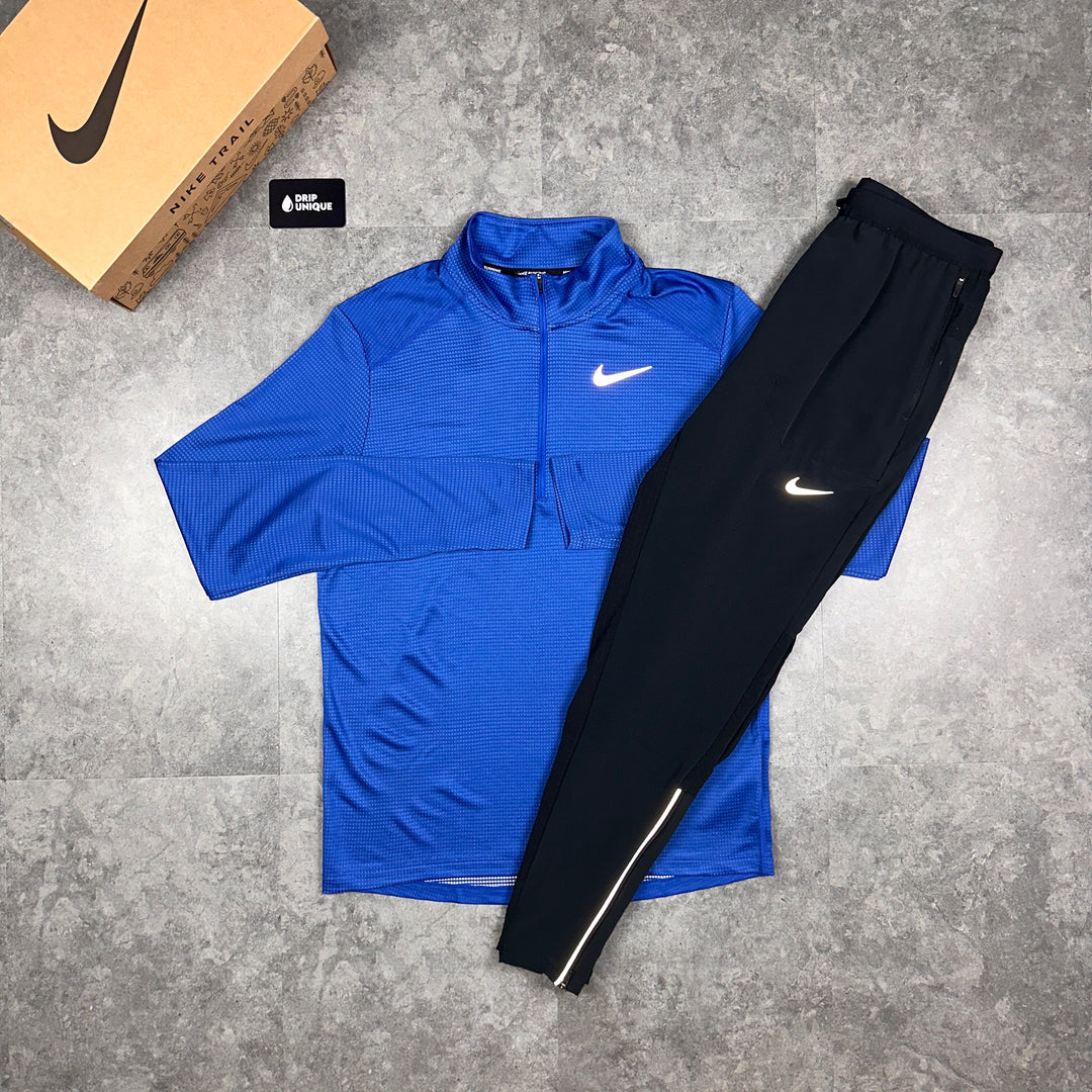 Nike half zip blue top