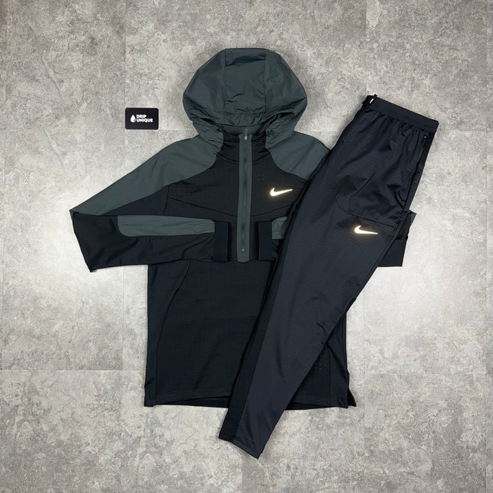 Nike Performance 1/4 Zip Jacket Black & Black Nike Phenom Pants Set, Nike Sets, dripuniqueuk