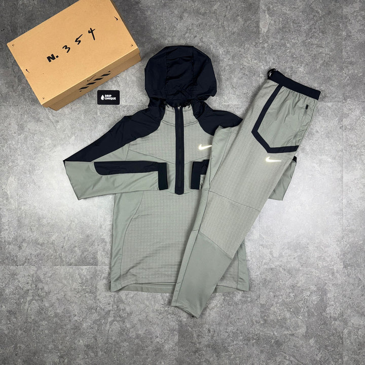 Nike Performance 1/4 Zip Jacket Jade Green & Jade Green Nike Pants Set, Nike Windrunner Set, dripuniqueuk
