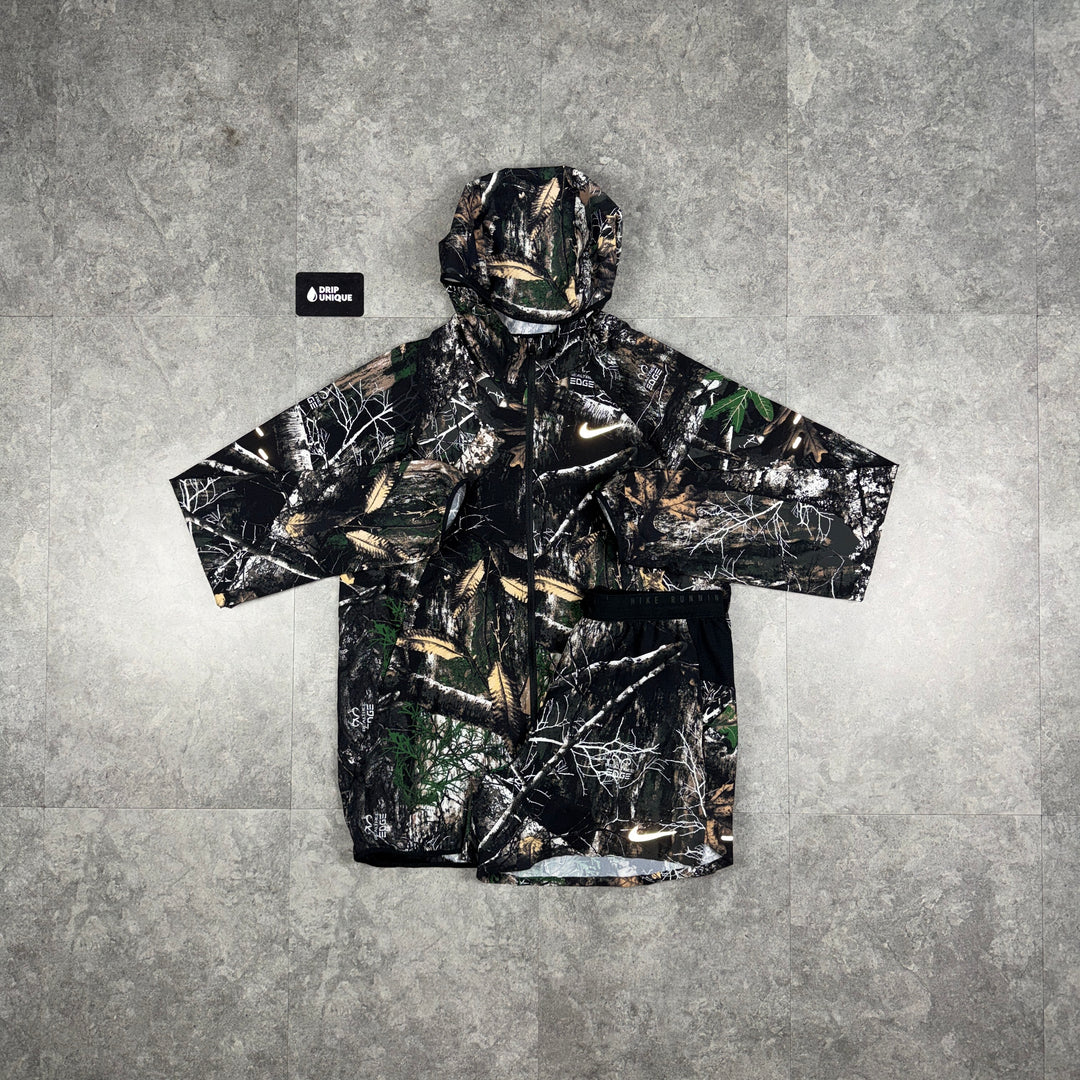 Nike Realtree Windrunner Jacket Camo & Camo Flex Stride Shorts Set, nike set, dripuniqueuk