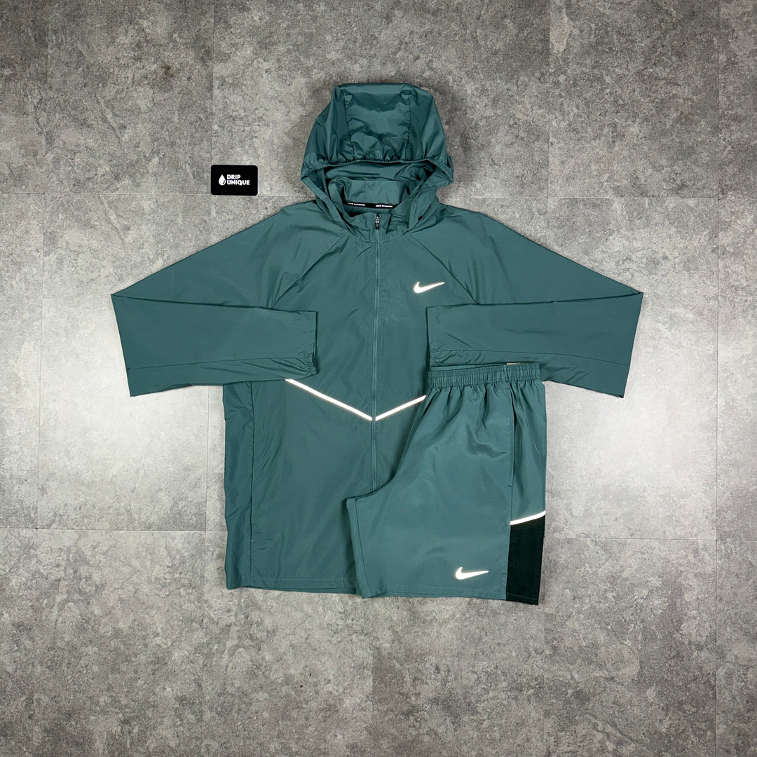 Nike Repel Miler 2.0 Windrunner Jacket Mineral Slate & Mineral Slate Challenger Shorts Set, nike set, dripuniqueuk