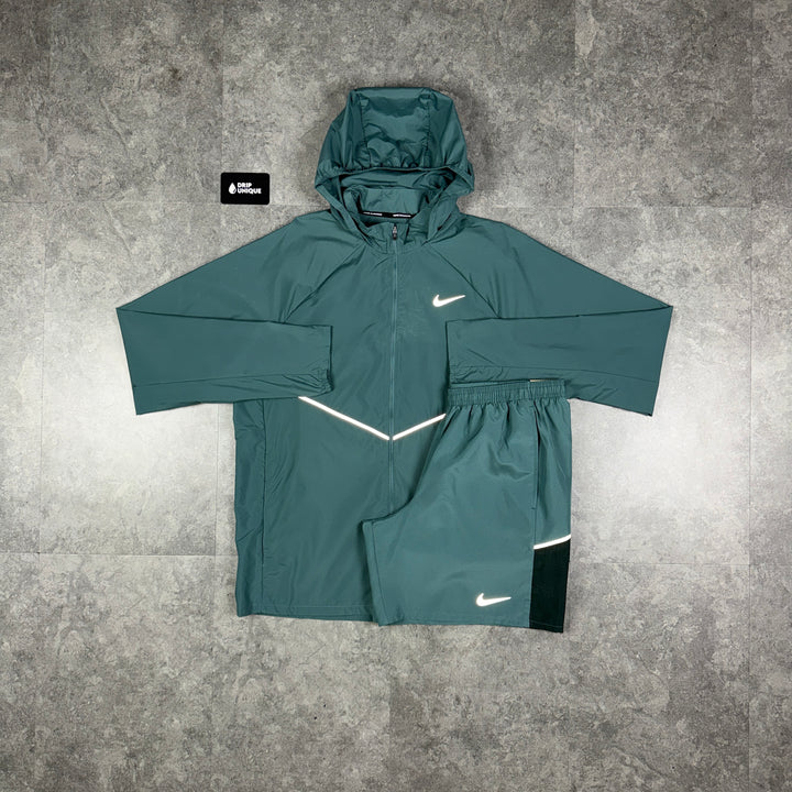 Nike Repel Miler 2.0 Windrunner Jacket Mineral Slate & Mineral Slate Challenger Shorts Set, nike set, dripuniqueuk