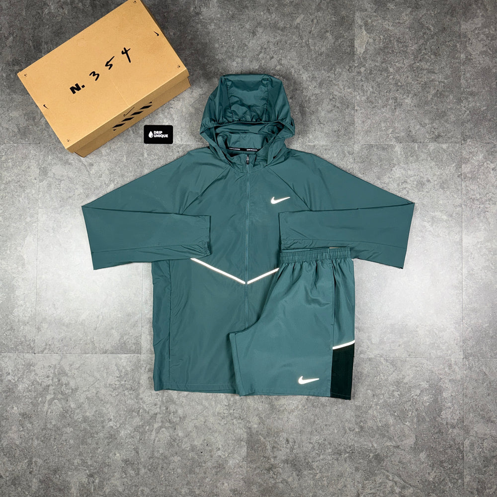 Nike Repel Miler 2.0 Windrunner Jacket Mineral Slate & Mineral Slate Challenger Shorts Set, nike windrunner set, dripuniqueuk