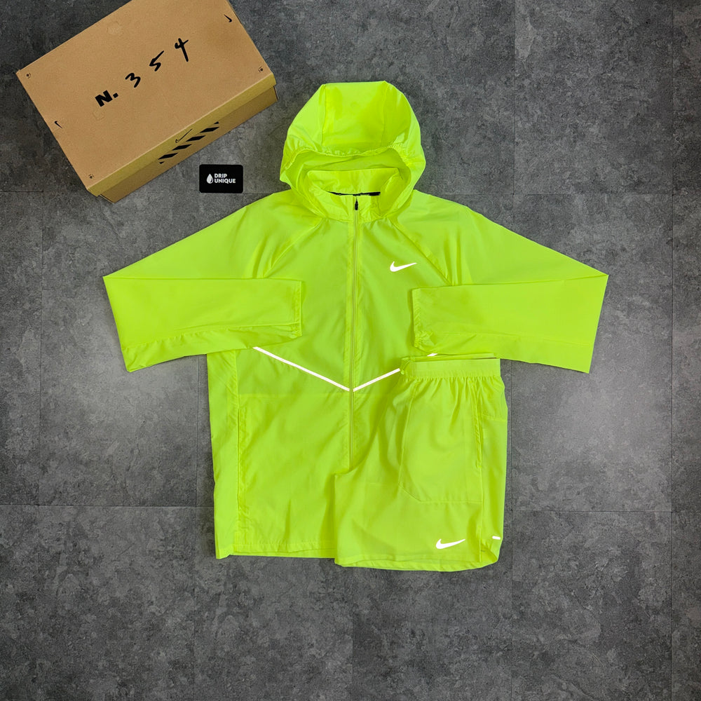 Nike Repel Miler 2.0 Windrunner Jacket Volt Ice & Volt Ice Flex Stride Shorts Set, nike jacket set, dripuniqueuk