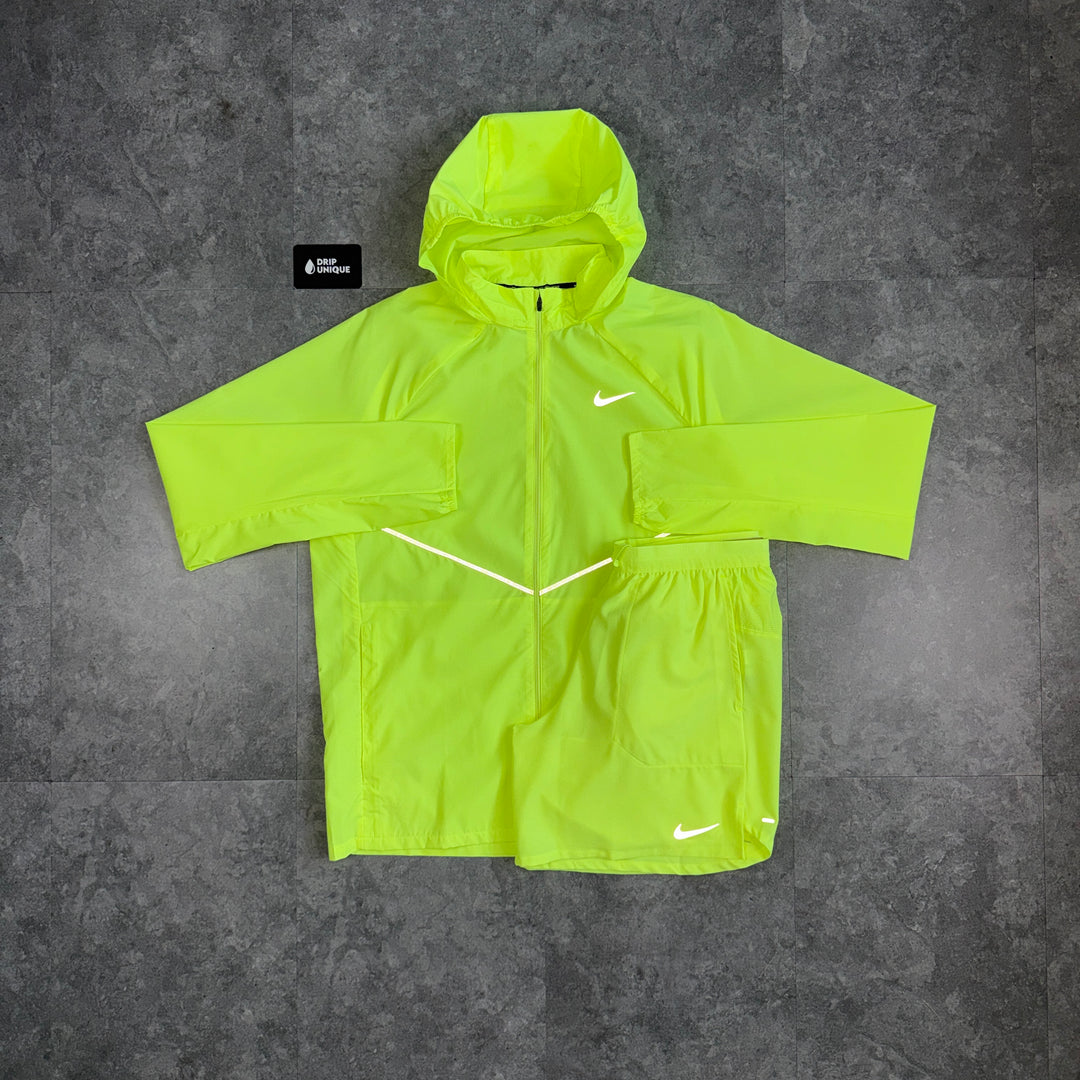 Nike Repel Miler 2.0 Windrunner Jacket Volt Ice & Volt Ice Flex Stride Shorts Set, nike set, dripuniqueuk