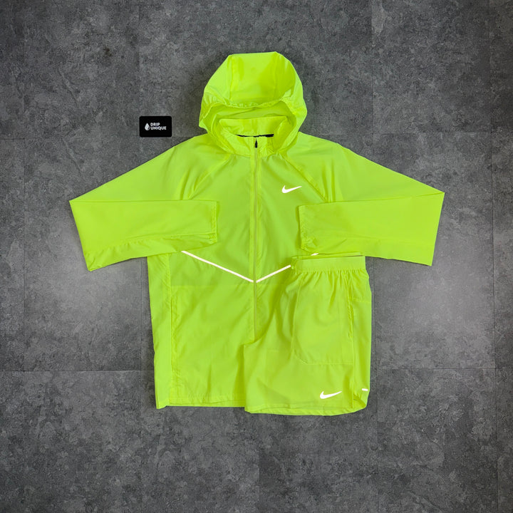 Nike Repel Miler 2.0 Windrunner Jacket Volt Ice & Volt Ice Flex Stride Shorts Set, nike set, dripuniqueuk