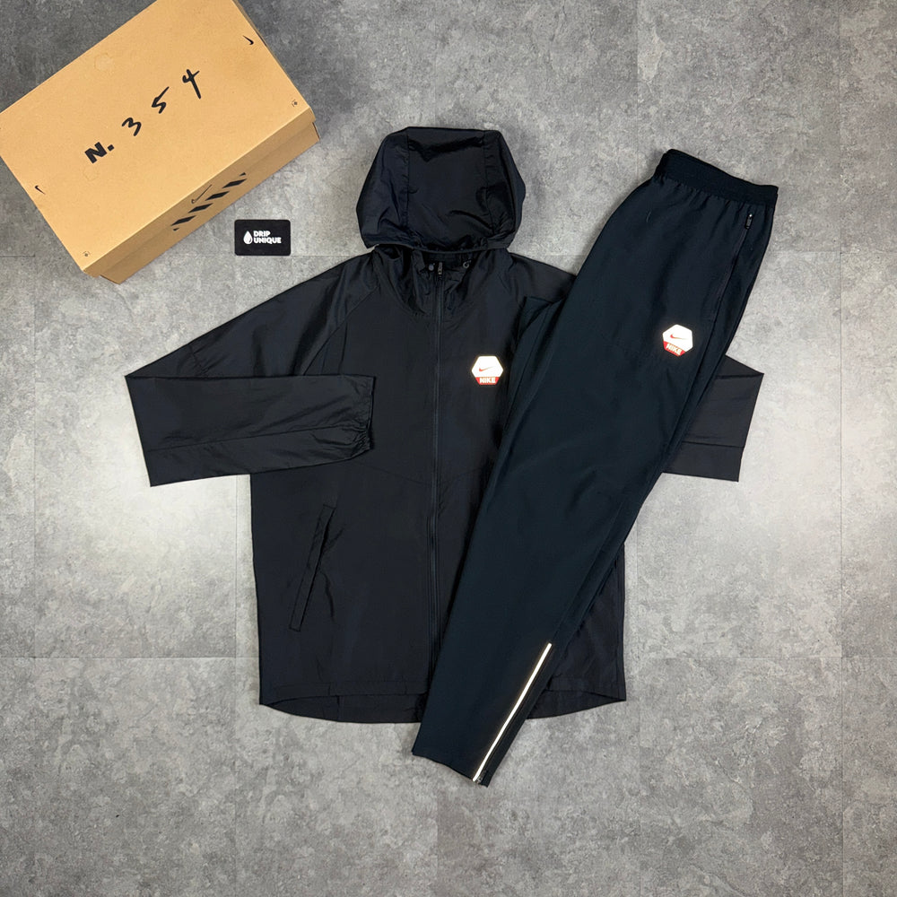 Nike Repel Miler City Windrunner Jacket Black & Black Nike City Phenom Pants Set, nike tracksuit, dripuniqueuk