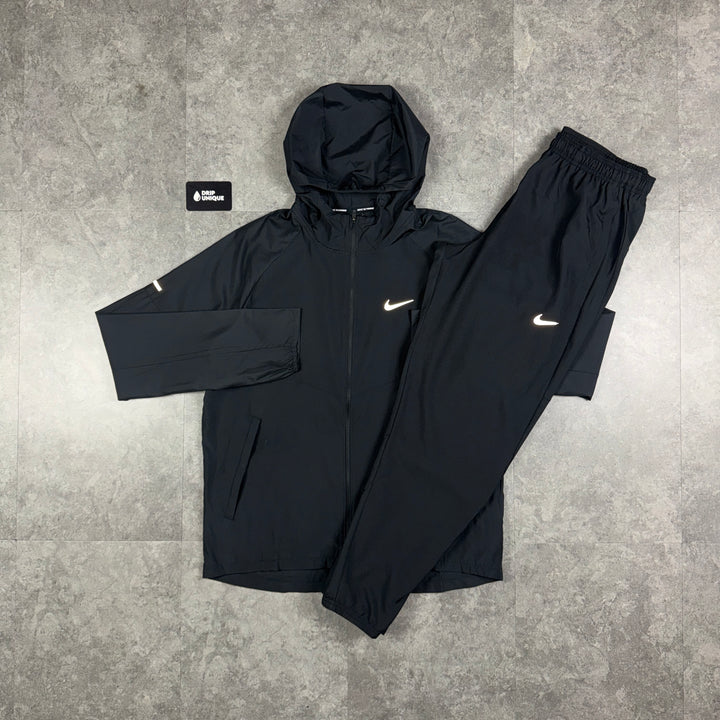 Nike Repel Miler Windrunner Jacket Black & Black Nike Challenger Pants Set, Nike Sets, dripuniqueuk