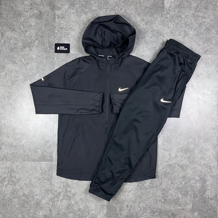 Nike Repel Miler Windrunner Jacket Black & Black Nike Challenger Pants Set, Nike Sets, dripuniqueuk