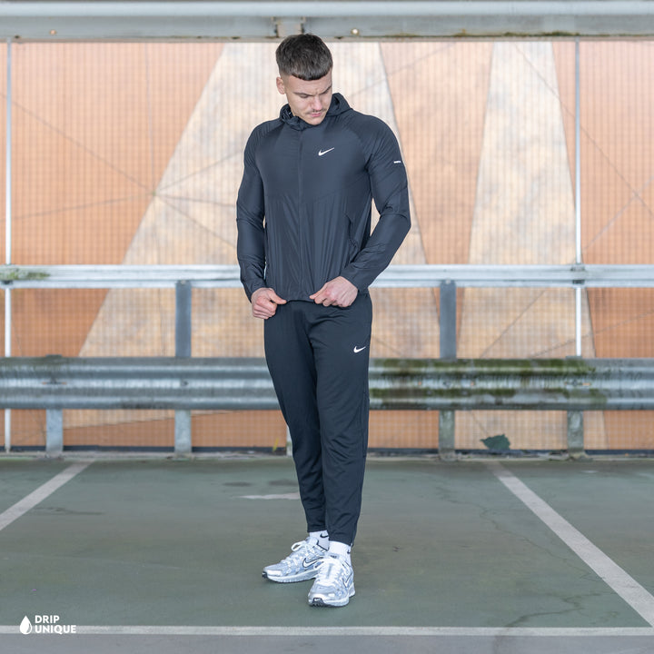 Nike Repel Miler Windrunner Jacket Black & Black Nike Challenger Pants Set, Nike Sets, dripuniqueuk