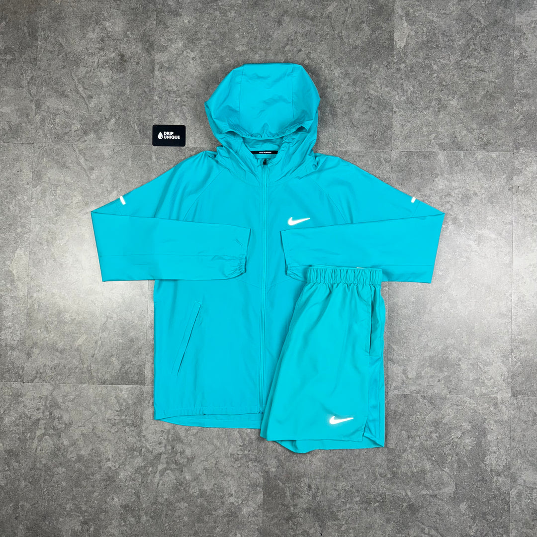 Nike Repel Miler Windrunner Jacket Dusty Cactus & Dusty Cactus Challenger Shorts Set, Nike Windrunner Set, dripuniqueuk