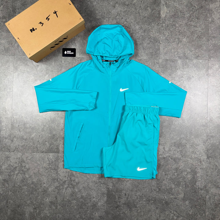 Nike Repel Miler Windrunner Jacket Dusty Cactus & Dusty Cactus Challenger Shorts Set, nike repel jacket set, dripuniqueuk
