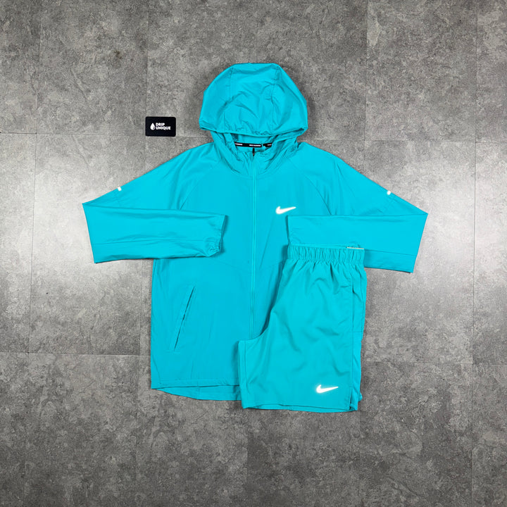Nike Repel Miler Windrunner Jacket Dusty Cactus & Dusty Cactus Challenger Shorts Set, nike windrunner set, dripuniqueuk