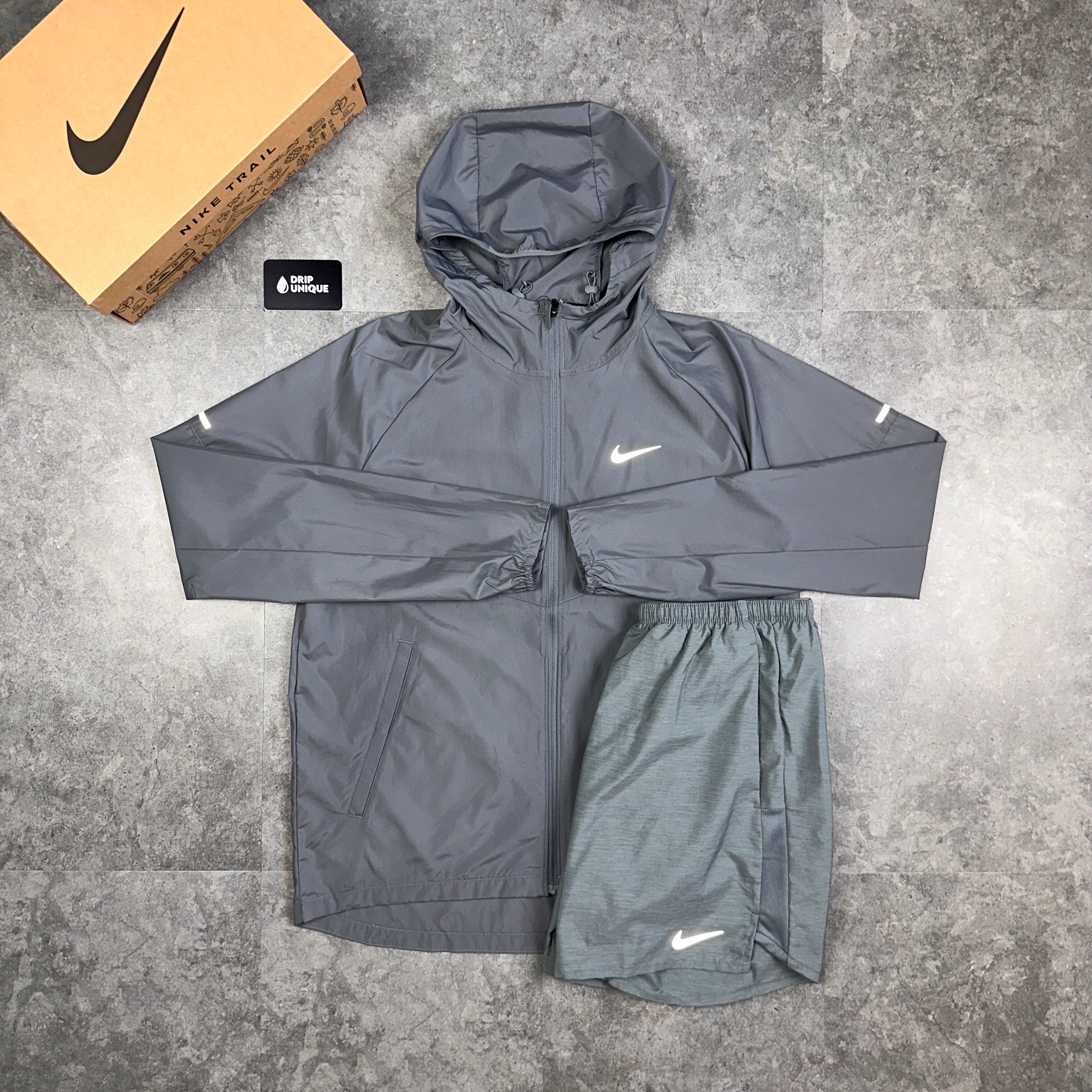 nike miler grey shorts