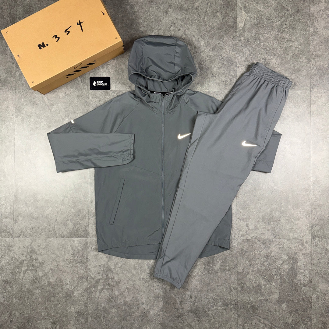 Nike Repel Miler Windrunner Jacket Grey & Grey Nike Challenger Pants Set, nike windrunner sets, dripuniqueuk
